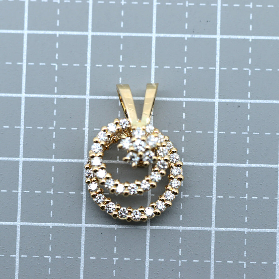 Waltham Diamond Pendant Swing K18YG Yellow Gold