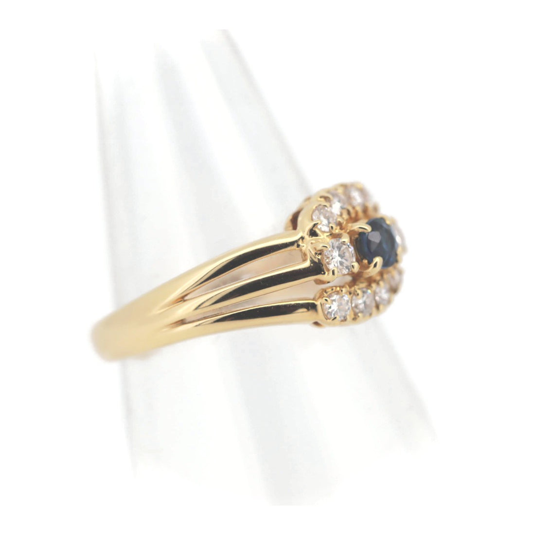 Sapphire Diamond Ring K18YG 13号 Yellow Gold in Great Condition