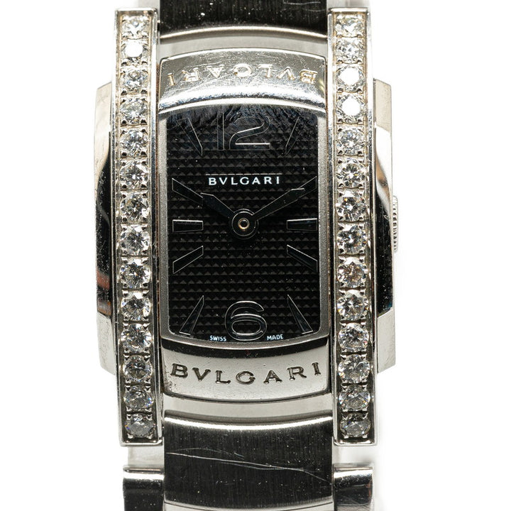 Bvlgari Assioma Side Diamond Quartz Watch AA26S Stainless Steel