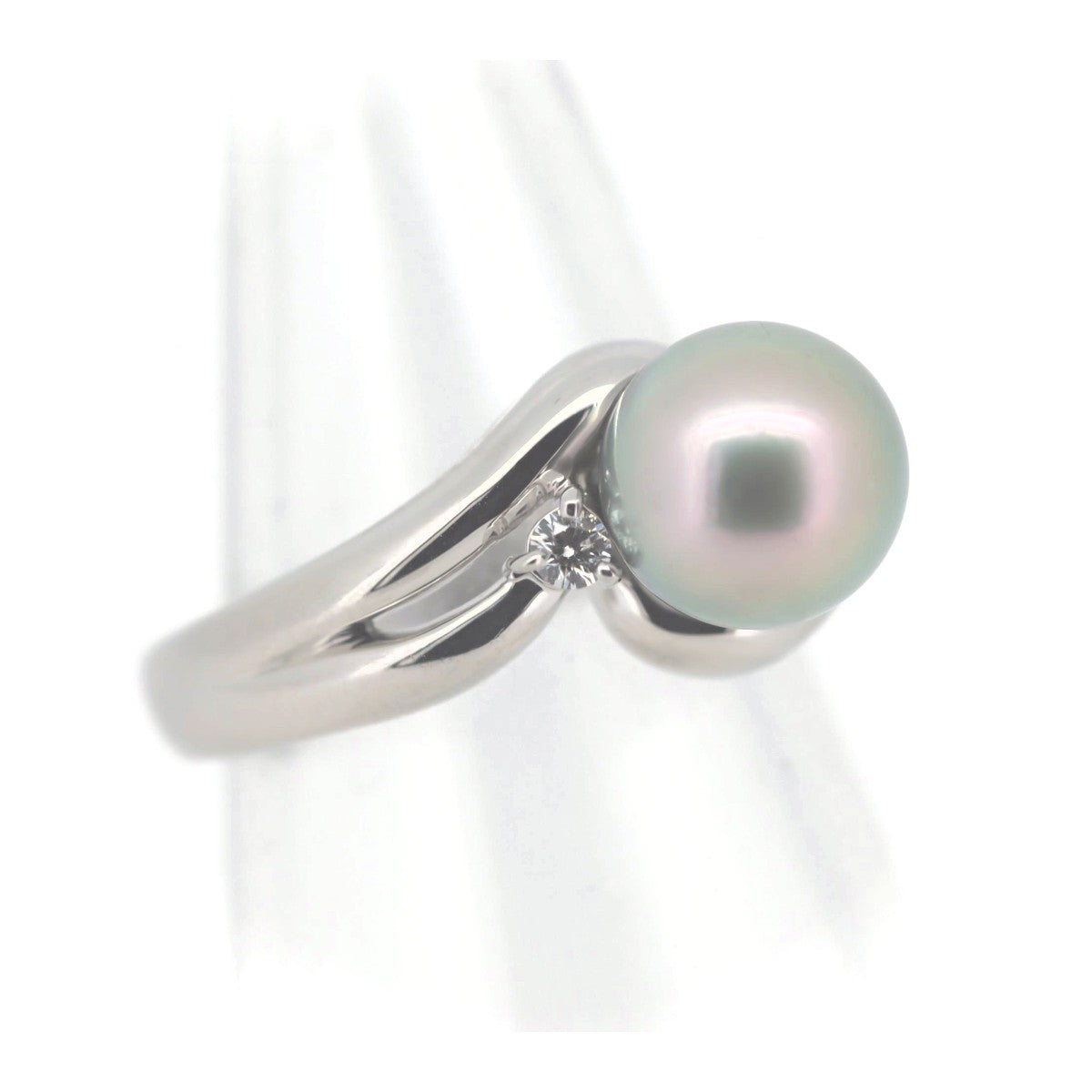 Polara Pearl Diamond Ring Pt900 Platinum in Great Condition