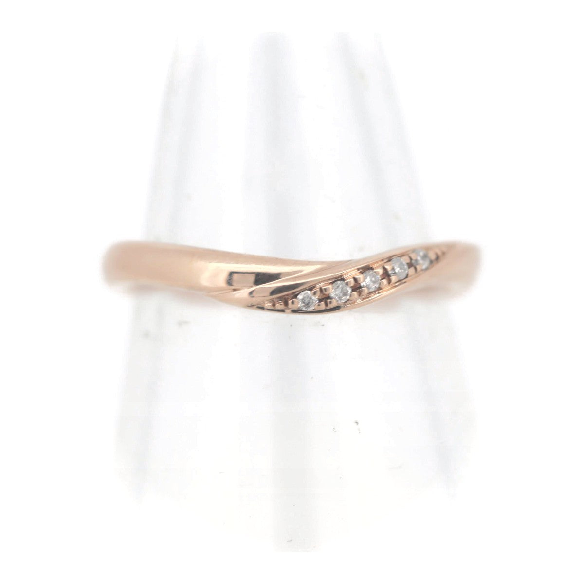 Pre-owned 4°C K10PG Pink Gold Diamond Ring Size 8 in Great Condition