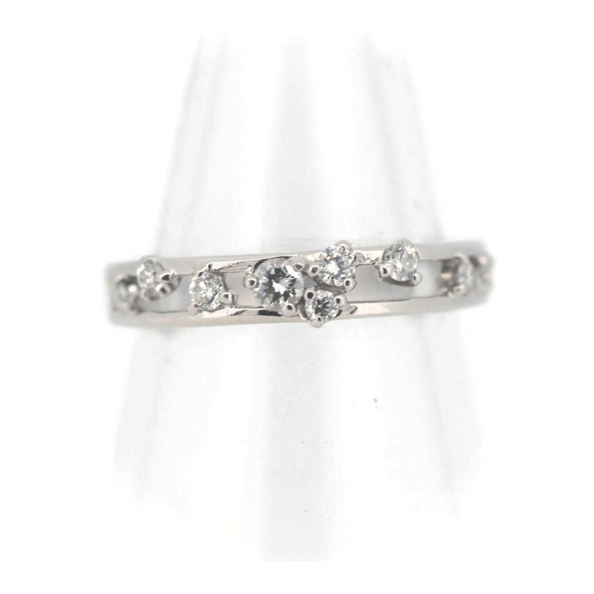 Pre-owned Pt950 Platinum Diamond Ring 0.22ct Size 10