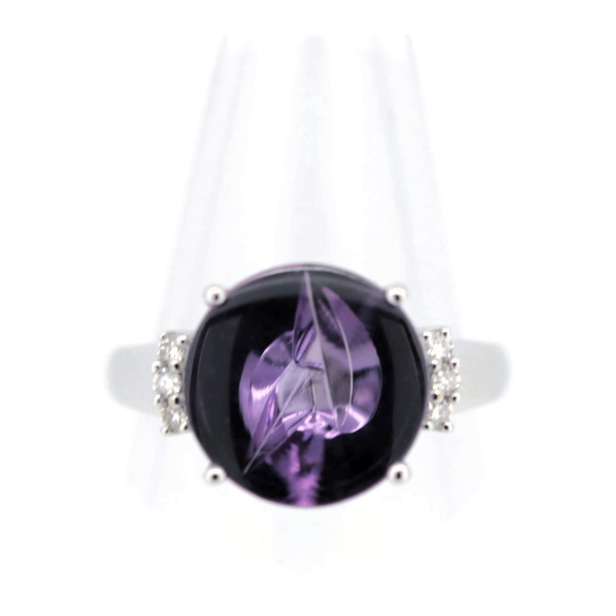 Amethyst Diamond Ring K18WG 13