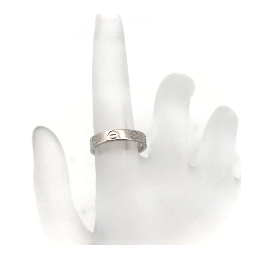 Cartier Mini Love Ring 9 K18WG White Gold in Great Condition