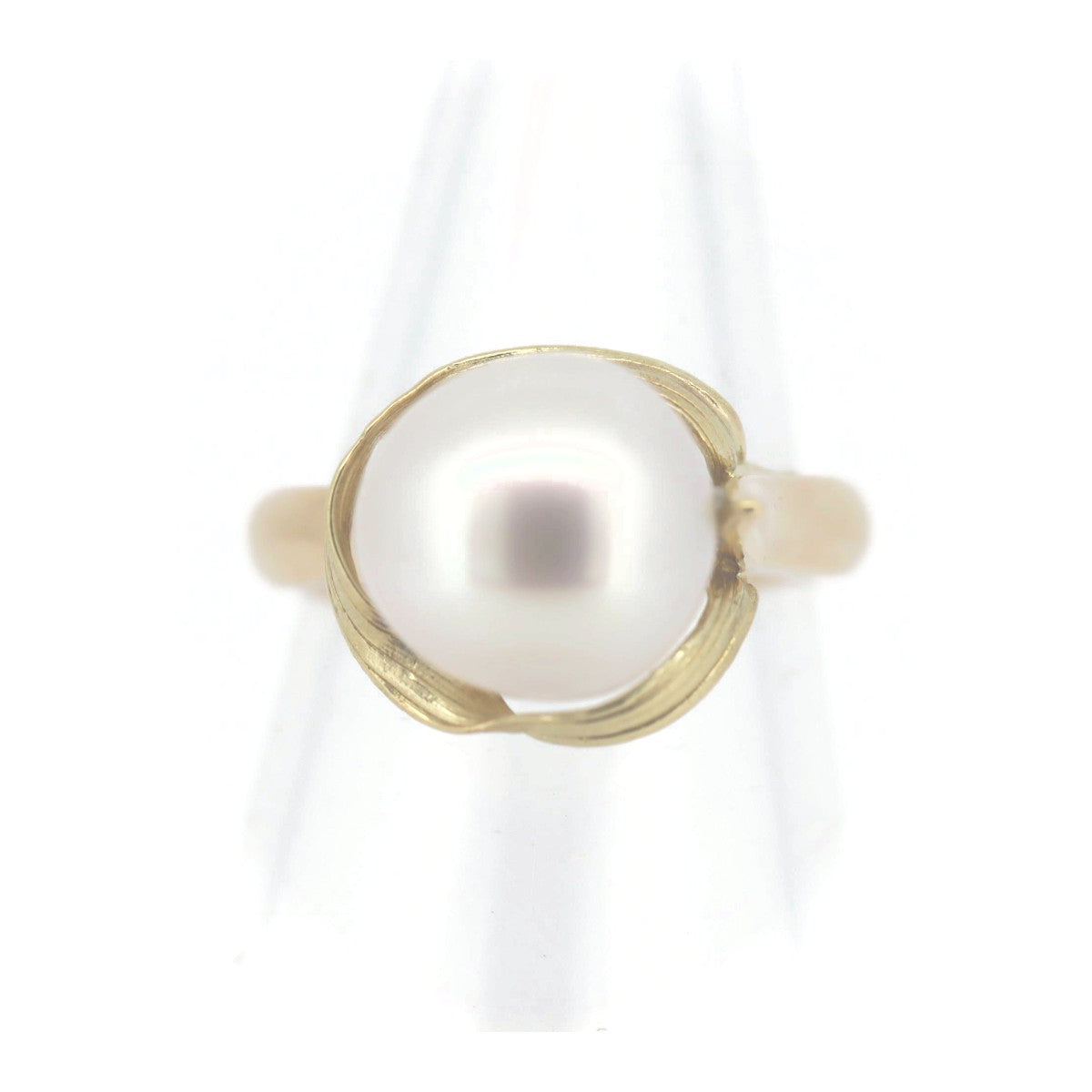 Tasaki Pearl Ring K18 Yellow Gold Size 12 in Great Condition