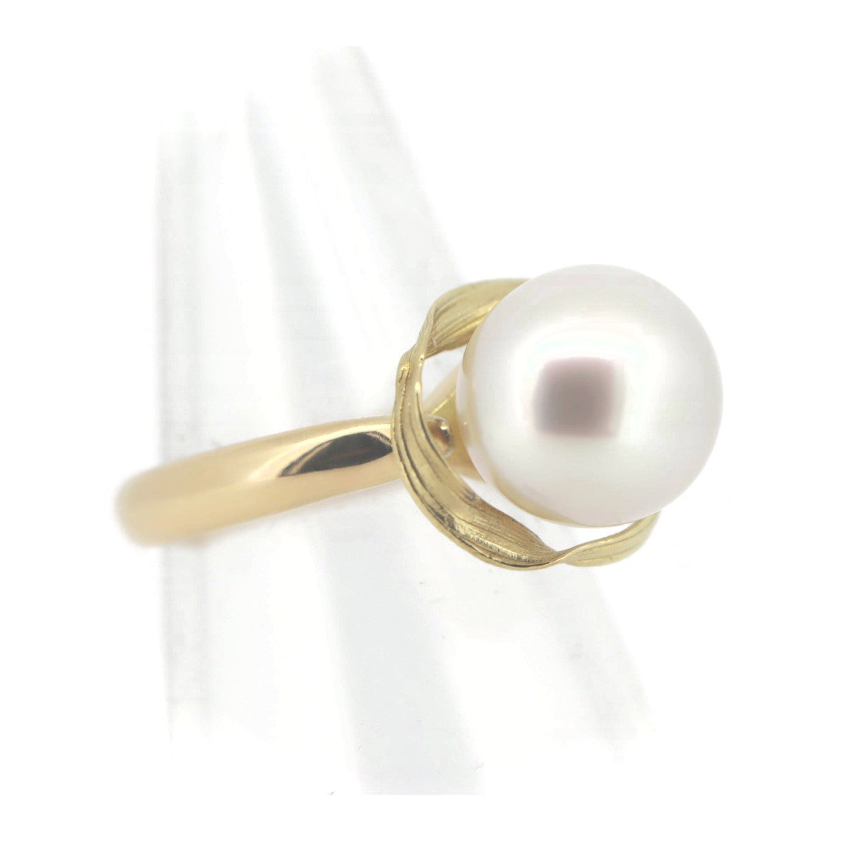 Tasaki Pearl Ring K18 Yellow Gold Size 12 in Great Condition