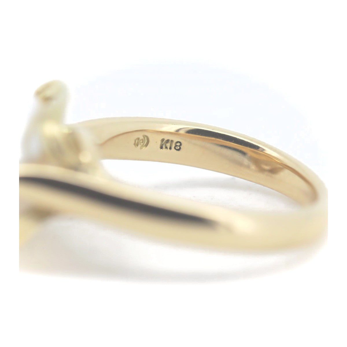 Tasaki Pearl Ring K18 Yellow Gold Size 12 in Great Condition