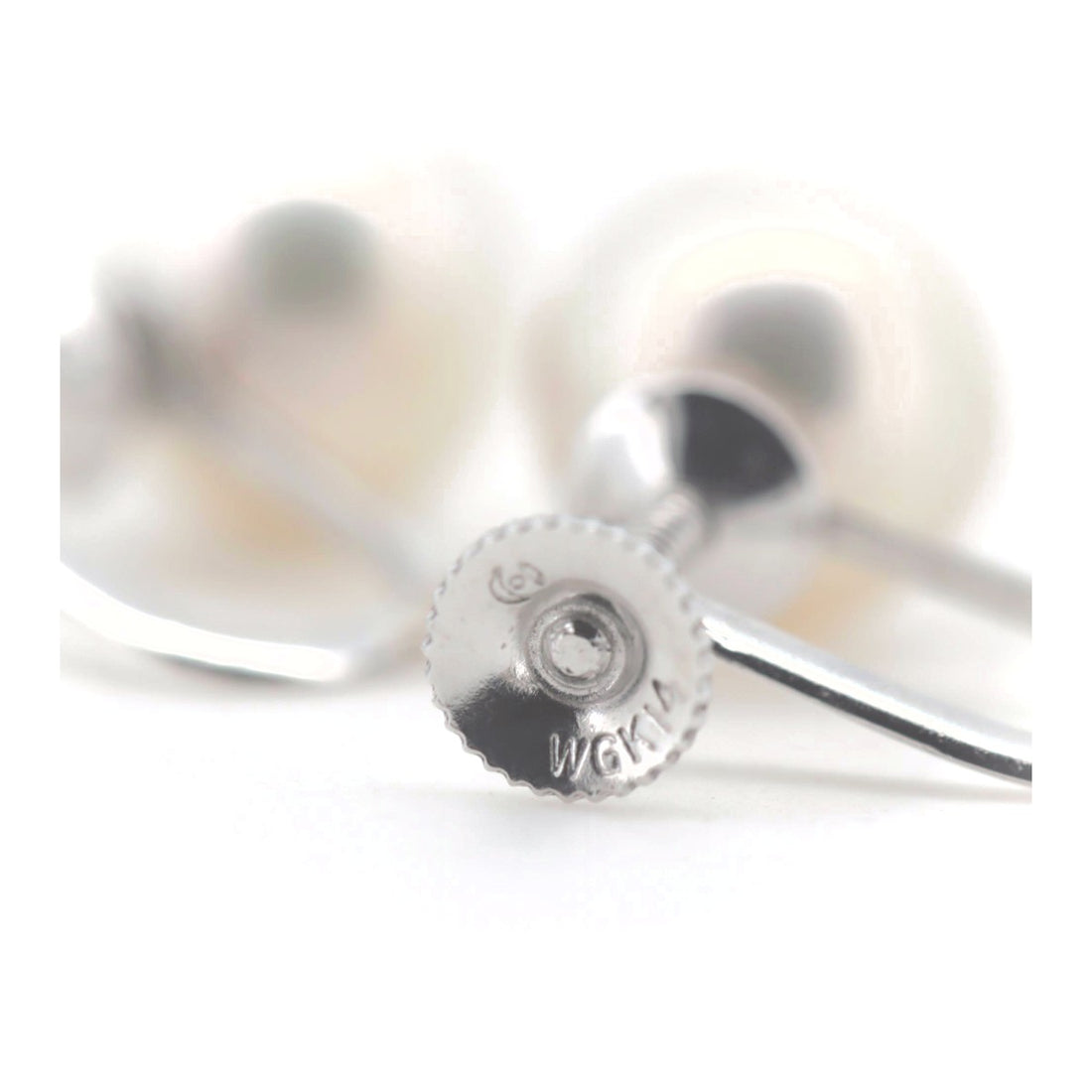 Tasaki K14WG Pearl Earrings 8.5mm White Gold