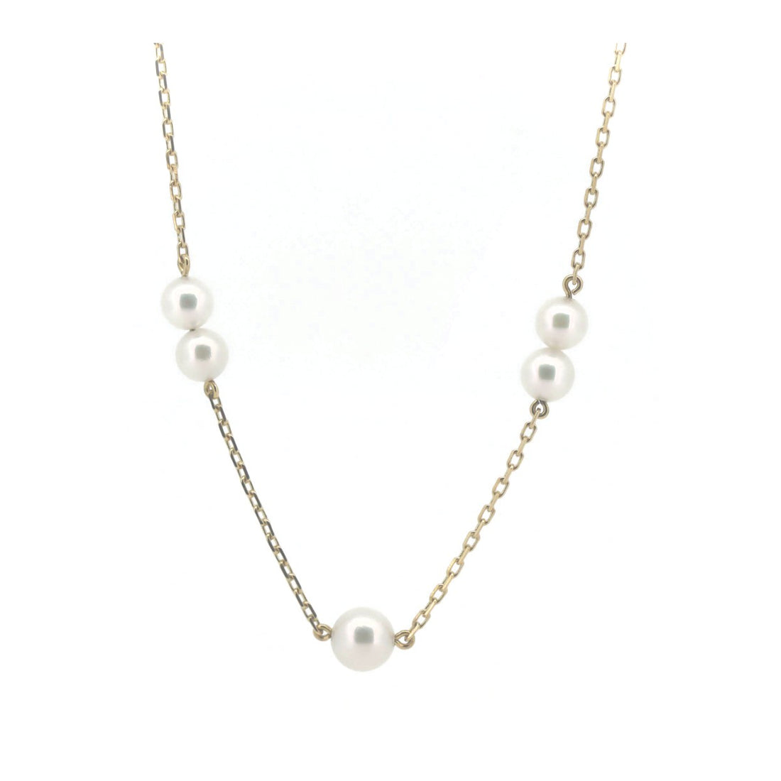 Mikimoto Pearl Necklace K18 Yellow Gold 3.0-5.4mm in Great Condition