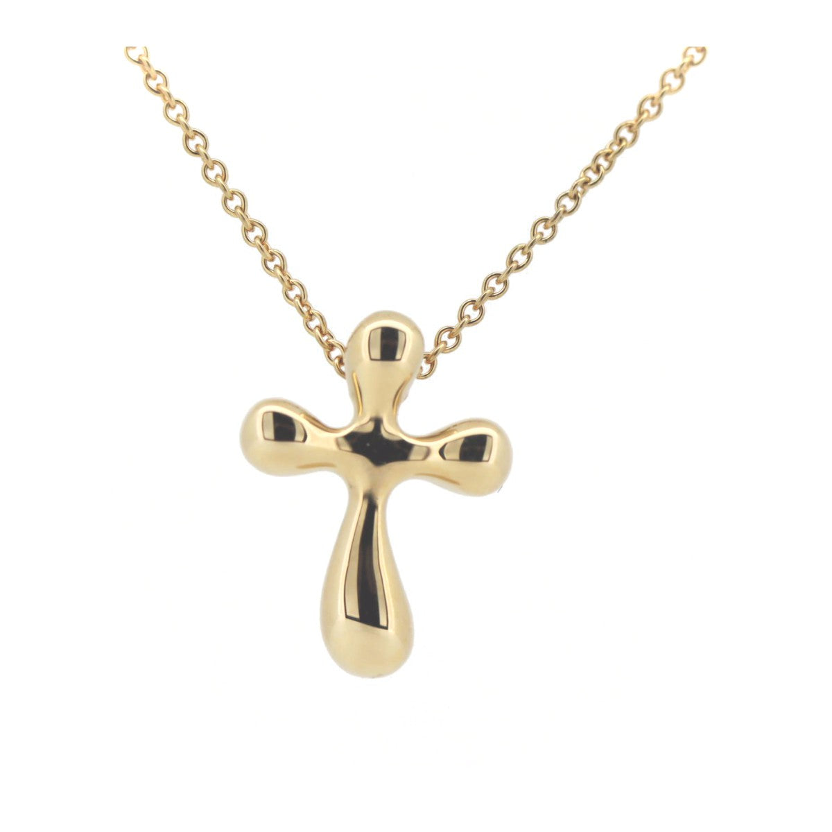 Tiffany & Co Elsa Peretti Small Cross Necklace K18 Yellow Gold in Great Condition