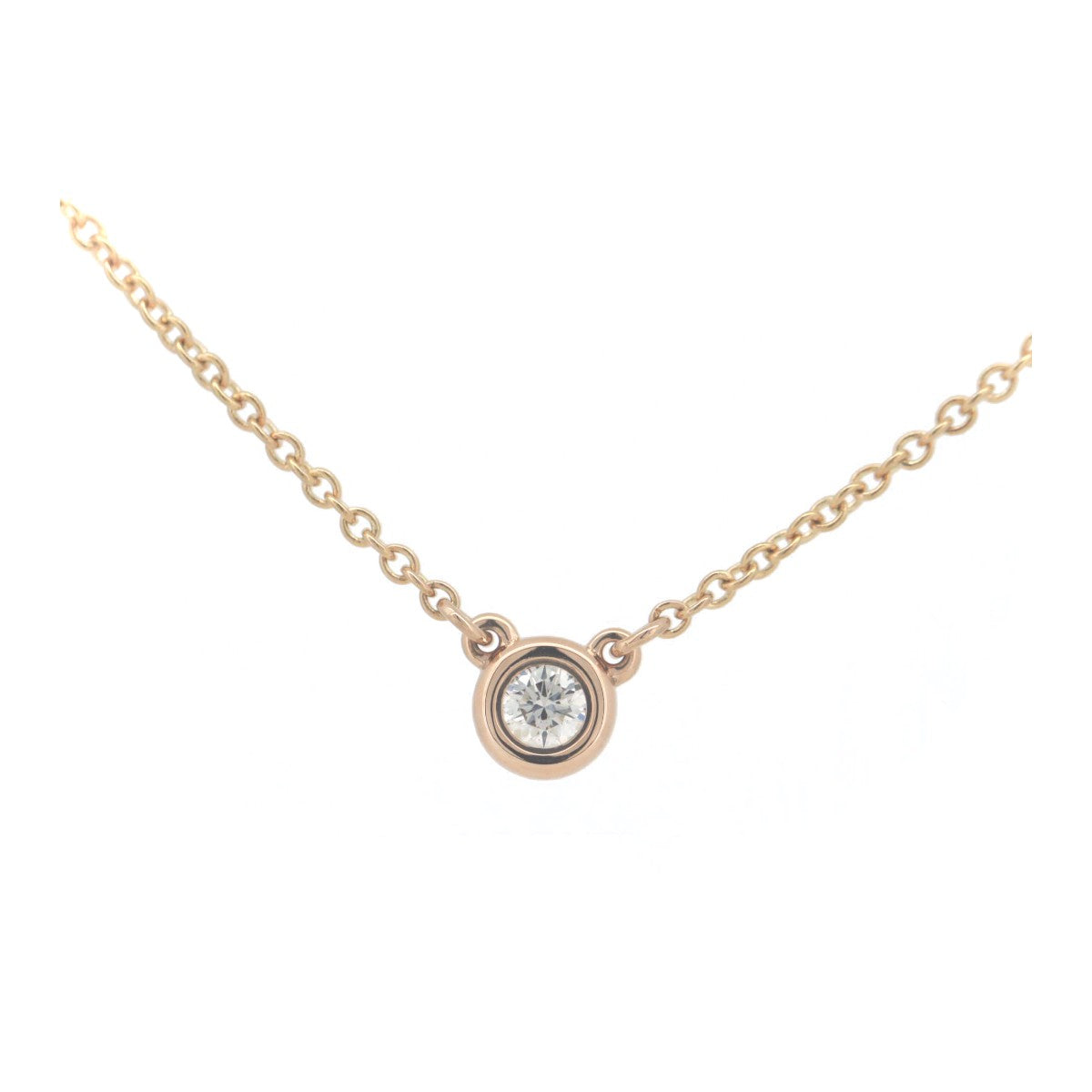 Tiffany & Co K18PG Pink Gold Diamond By the Yard Necklace