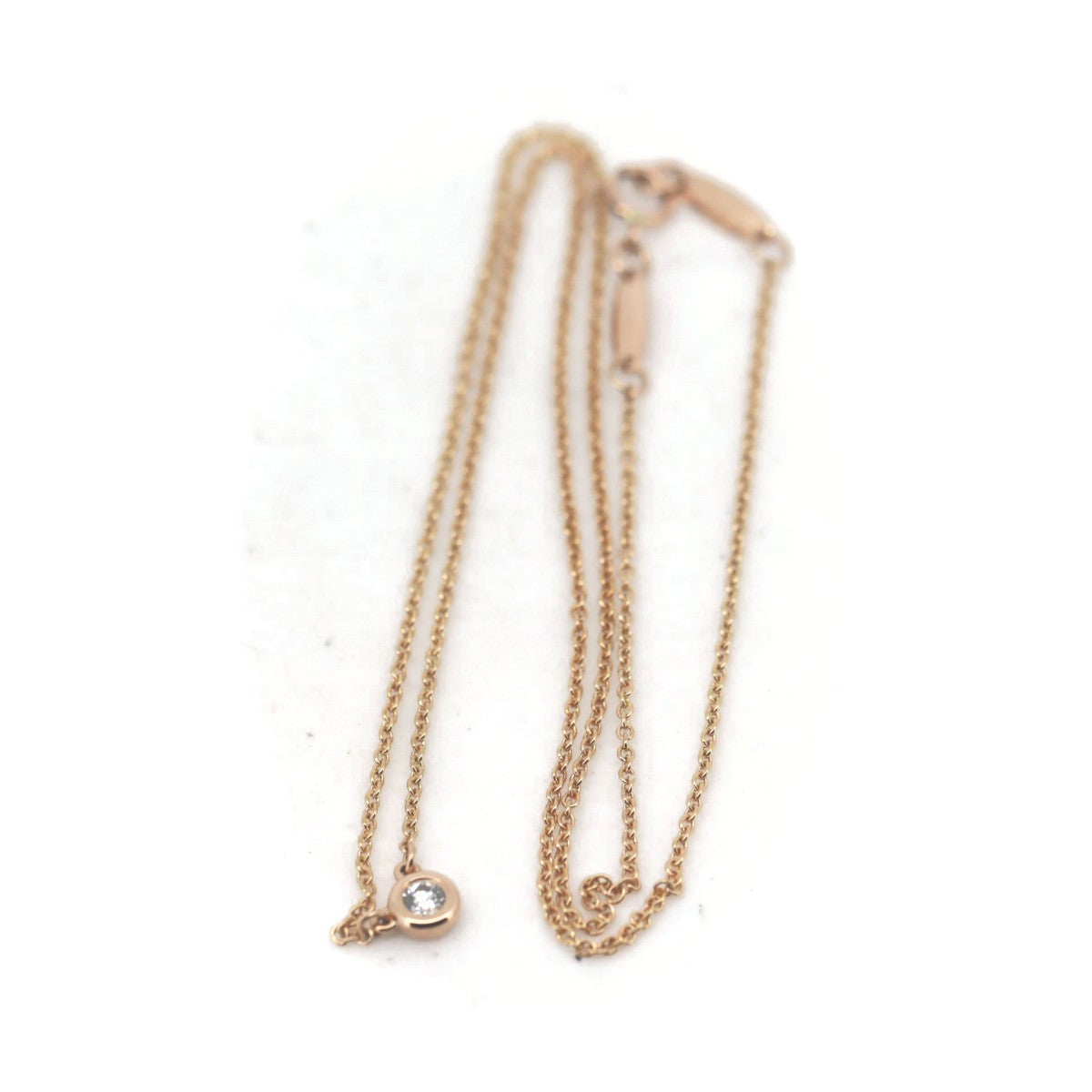 Tiffany & Co K18PG Pink Gold Diamond By the Yard Necklace