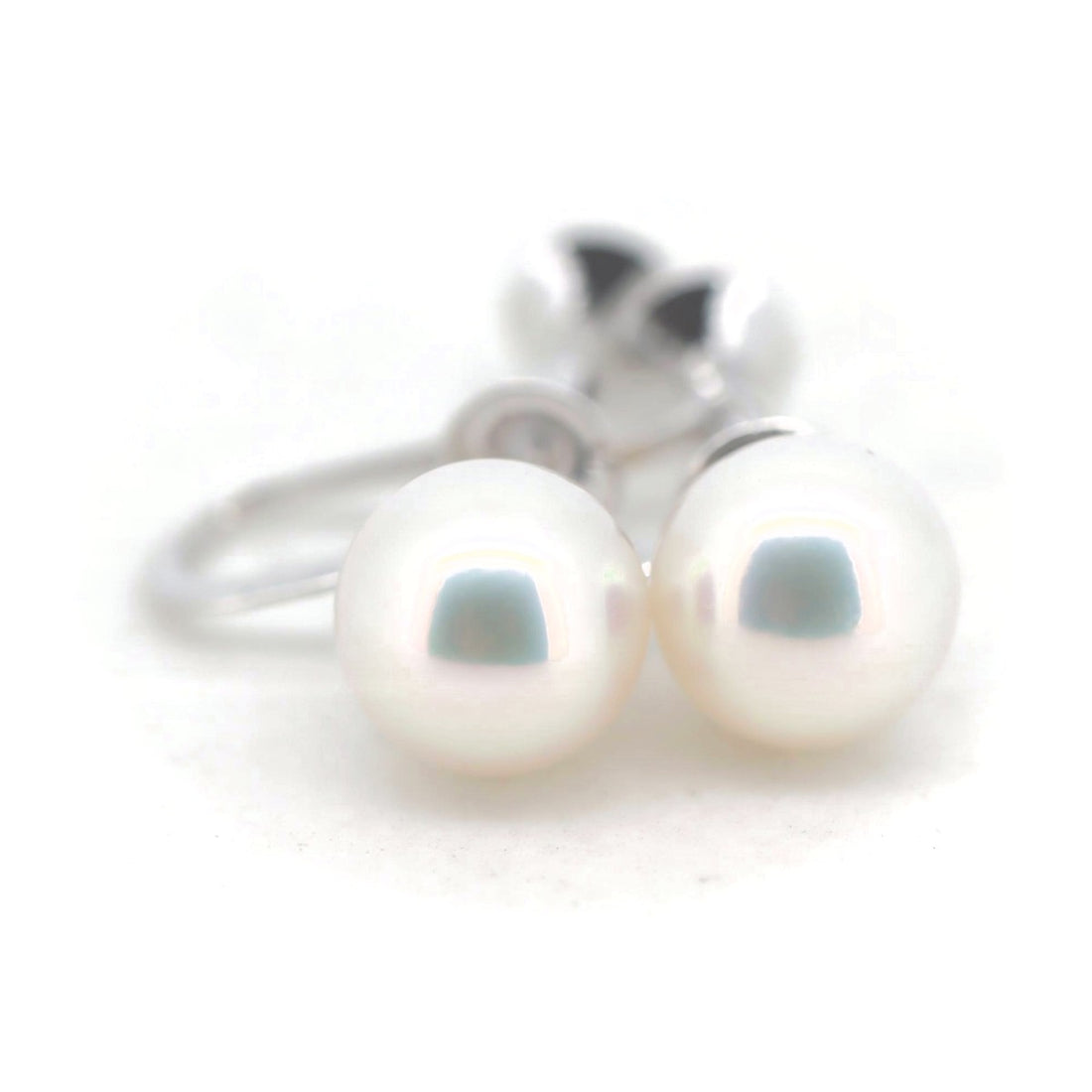 Tasaki K14WG Pearl Earrings 7.6mm White Gold