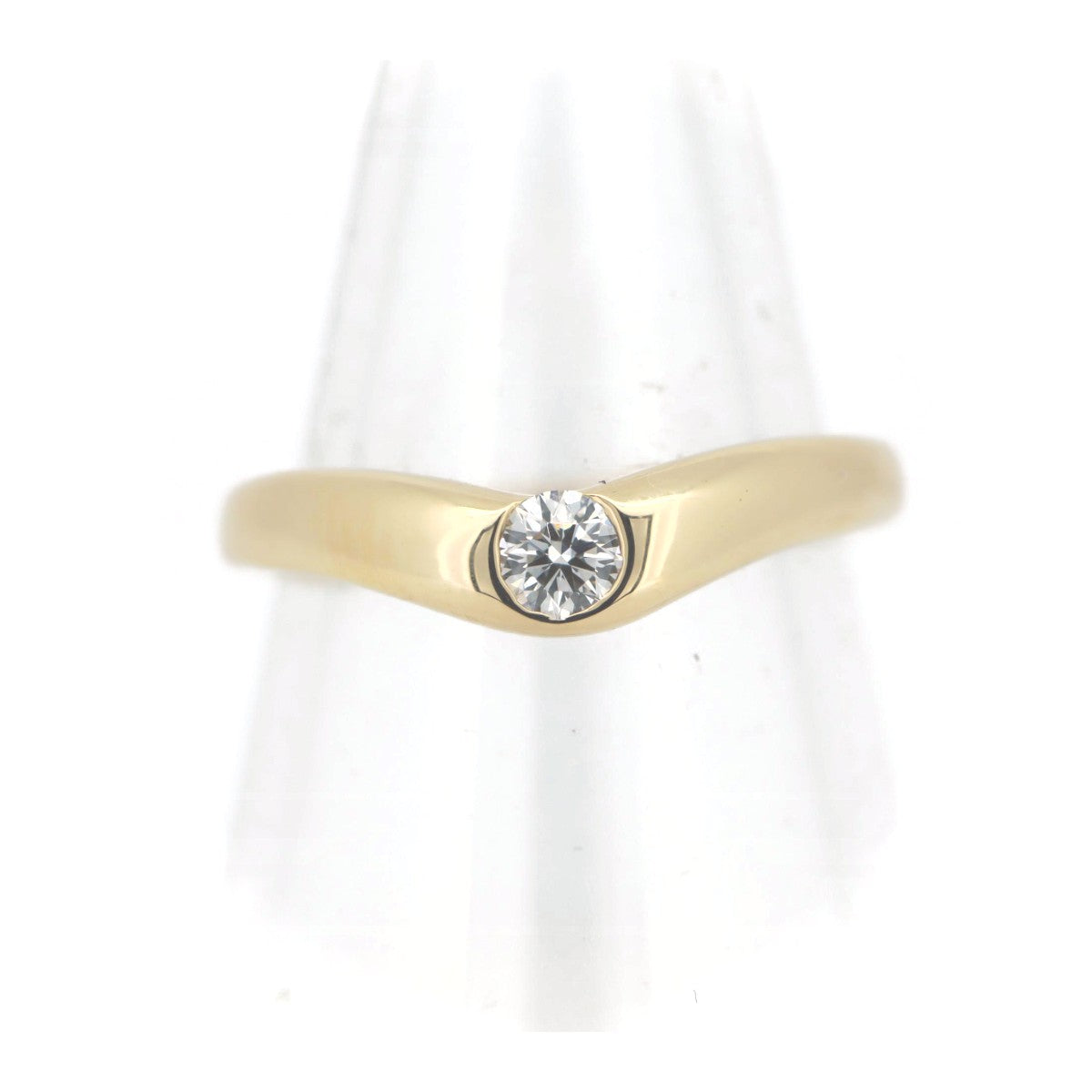 Tiffany & Co K18YG Yellow Gold Diamond Curved Band Ring