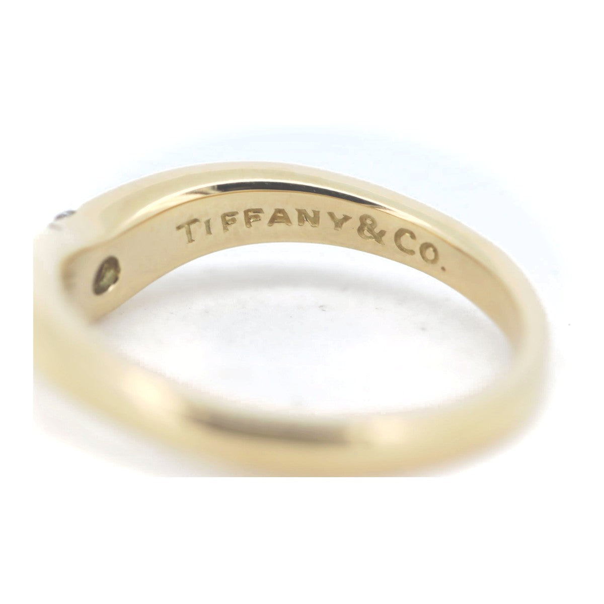 Tiffany & Co K18YG Yellow Gold Diamond Curved Band Ring