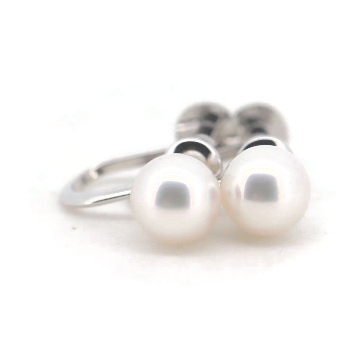 Polaris Pearl Earrings 7.2mm K14WG White Gold in Great Condition