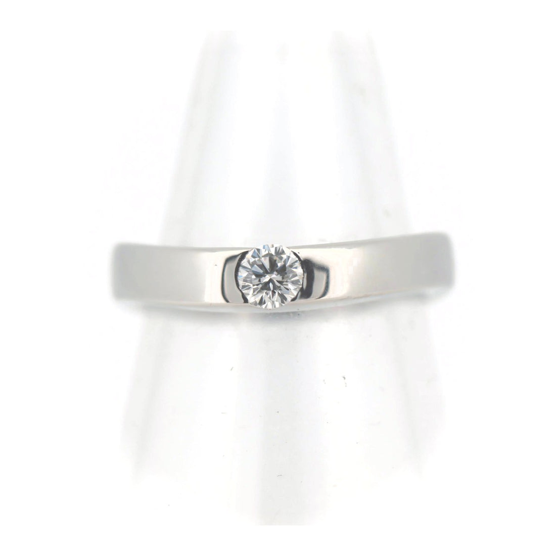 Mikimoto Platinum Diamond Ring 0.14ct Size 9 in Great Condition