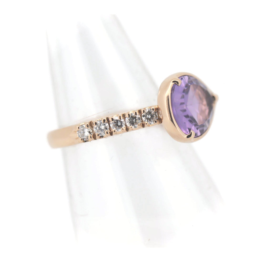 Veretta Ottava Amethyst Diamond Ring K18PG Pink Gold in Great Condition