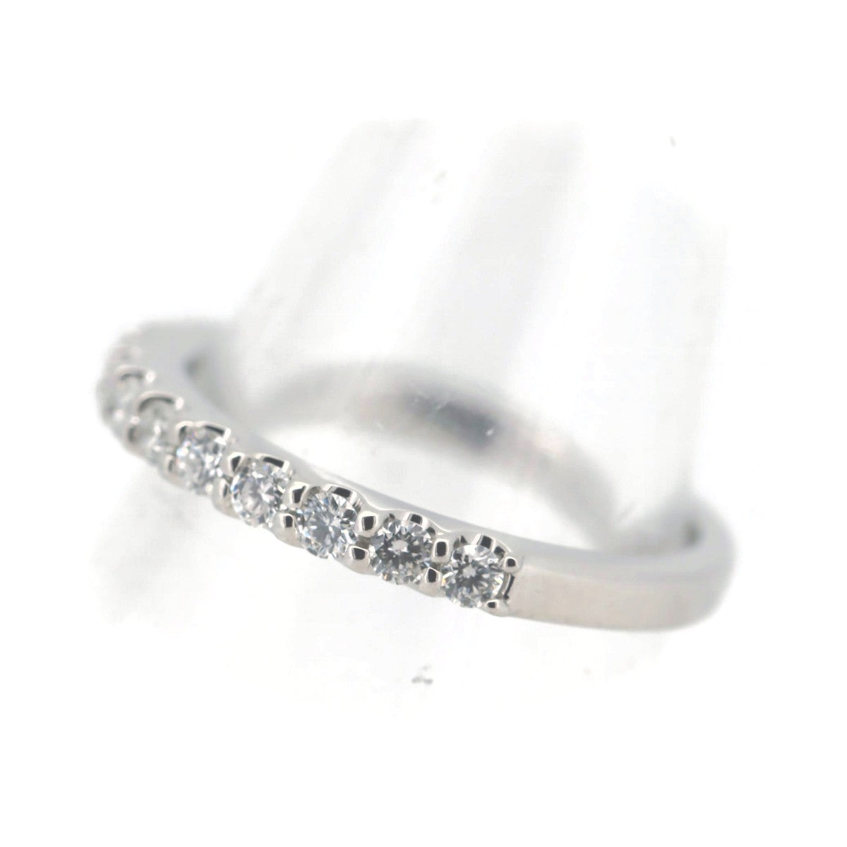 EXELCO Half Eternity Diamond Ring Pt950 Platinum 6.5 in Great Condition