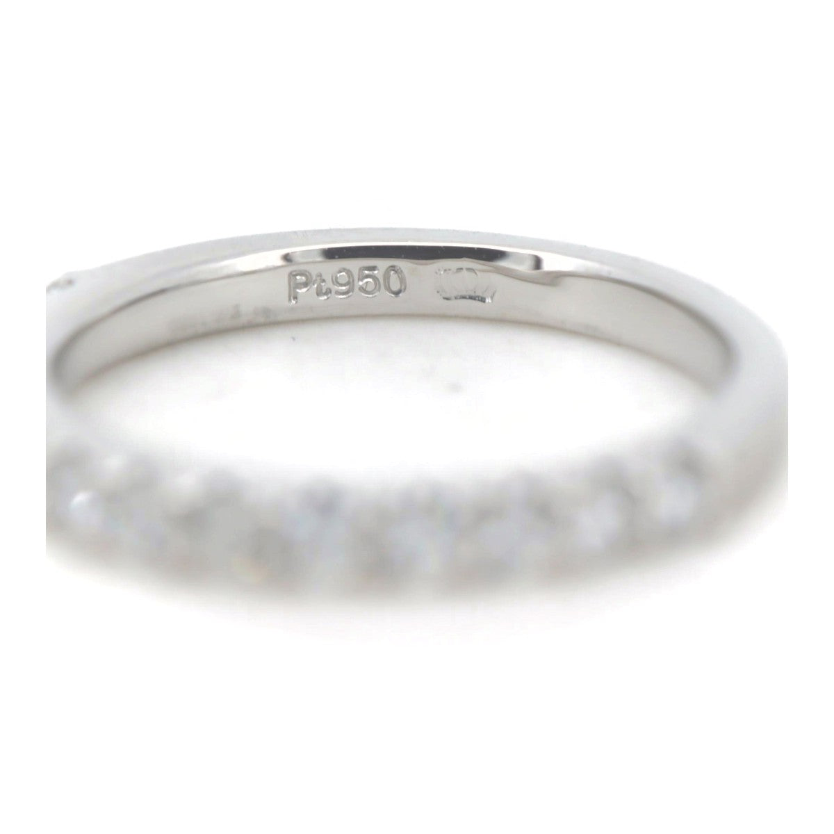 EXELCO Half Eternity Diamond Ring Pt950 Platinum 6.5 in Great Condition