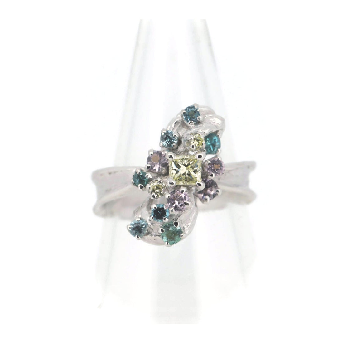 Diamond Paraiba Tourmaline Ring K18WG Pt900