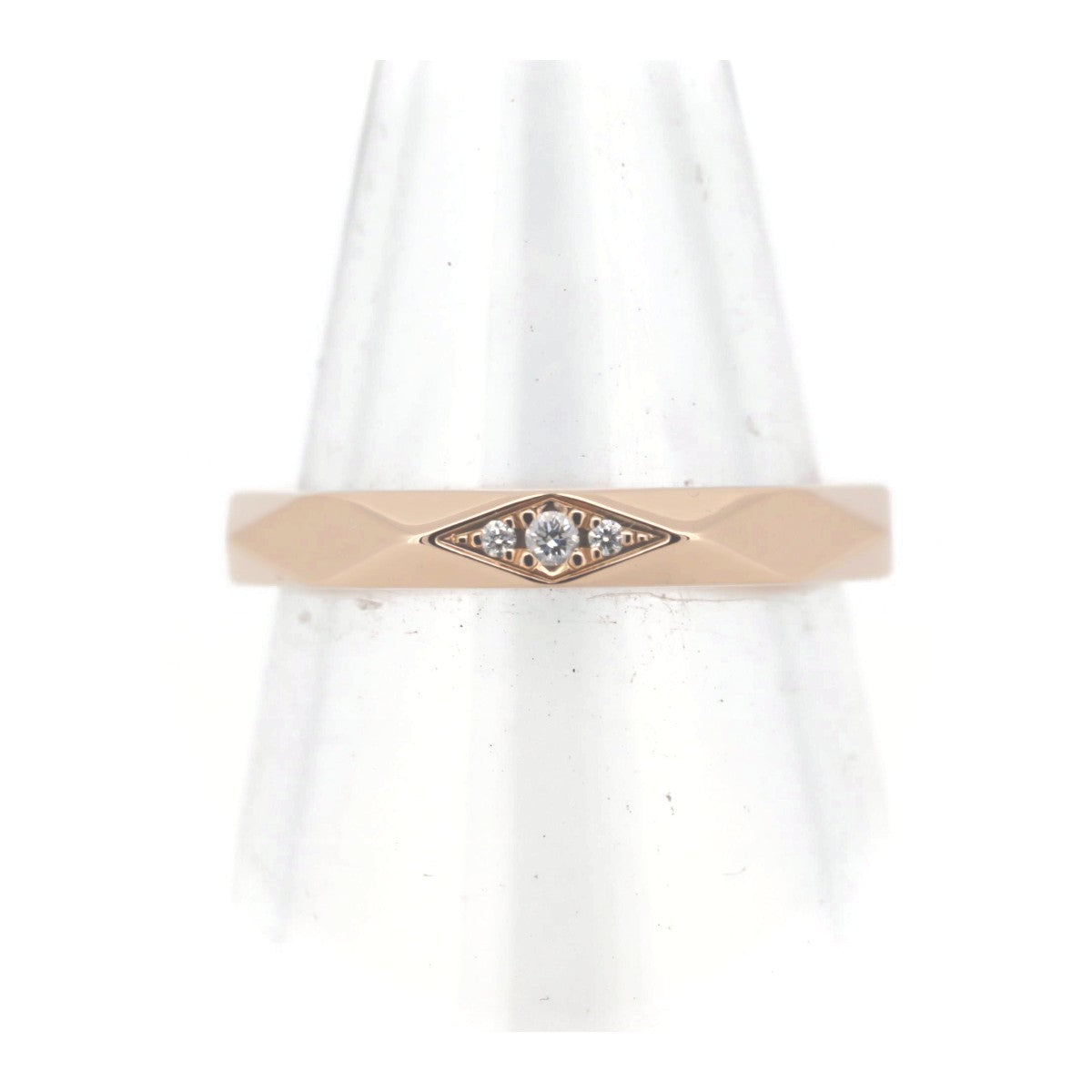 Bvlgari K18PG Pink Gold Diamond Facet Ring Size 9