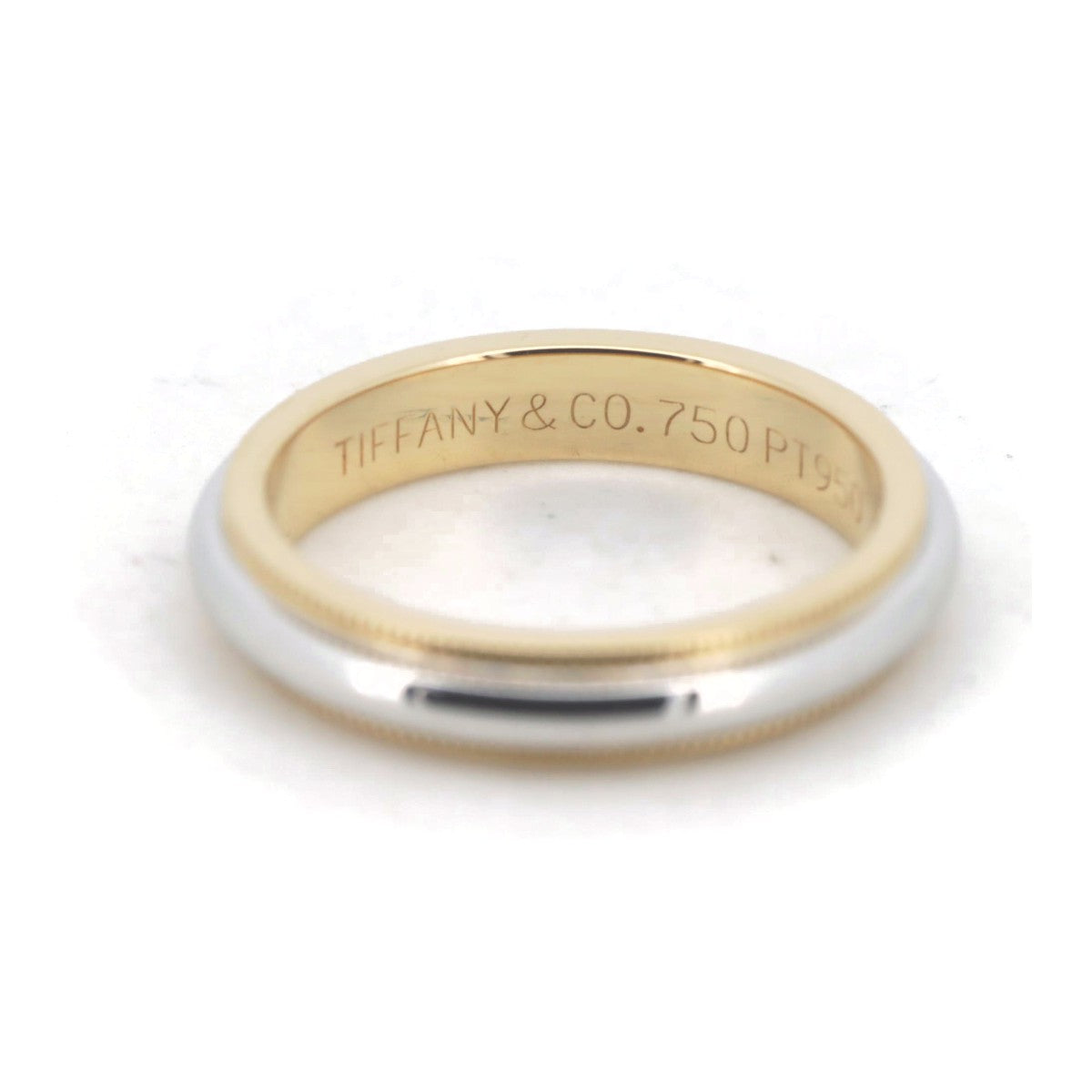 Tiffany & Co Pt950/K18YG Milgrain Ring Size 9