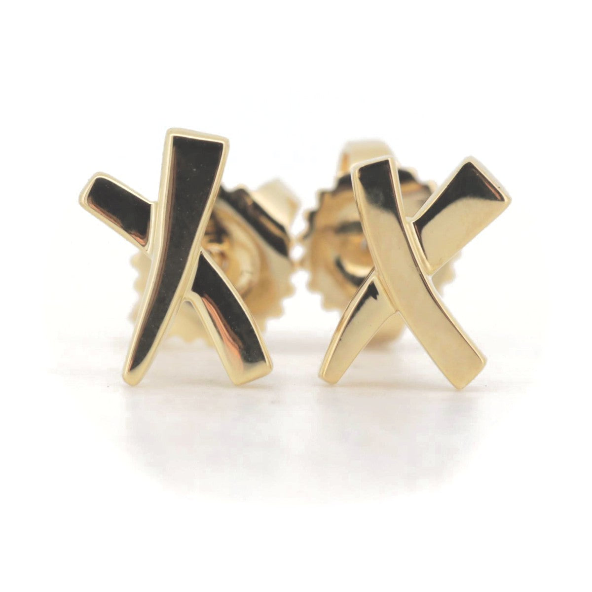 Tiffany & Co K18YG Yellow Gold Kiss Motif Earrings in Great Condition