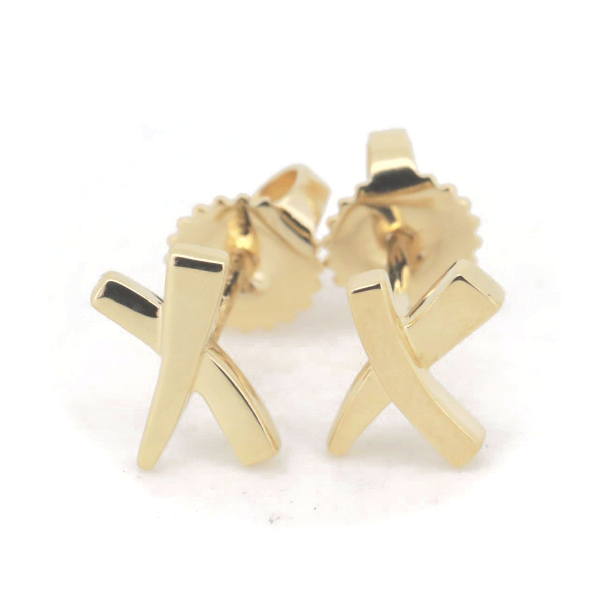 Tiffany & Co K18YG Yellow Gold Kiss Motif Earrings in Great Condition