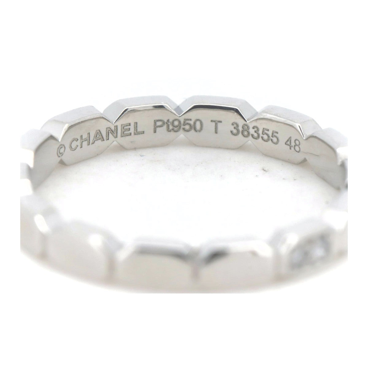 Chanel Pt950 Platinum Diamond Ring Size 8 in Great Condition