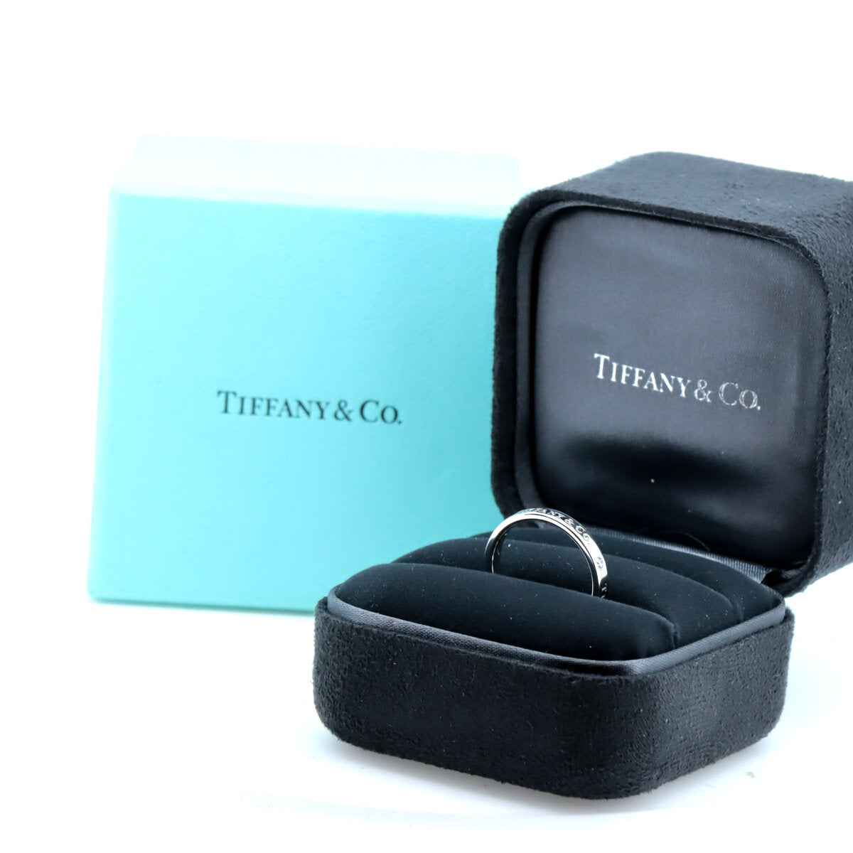 Tiffany & Co Pt950 Platinum Diamond Ring Size 14 in Very Good Condition