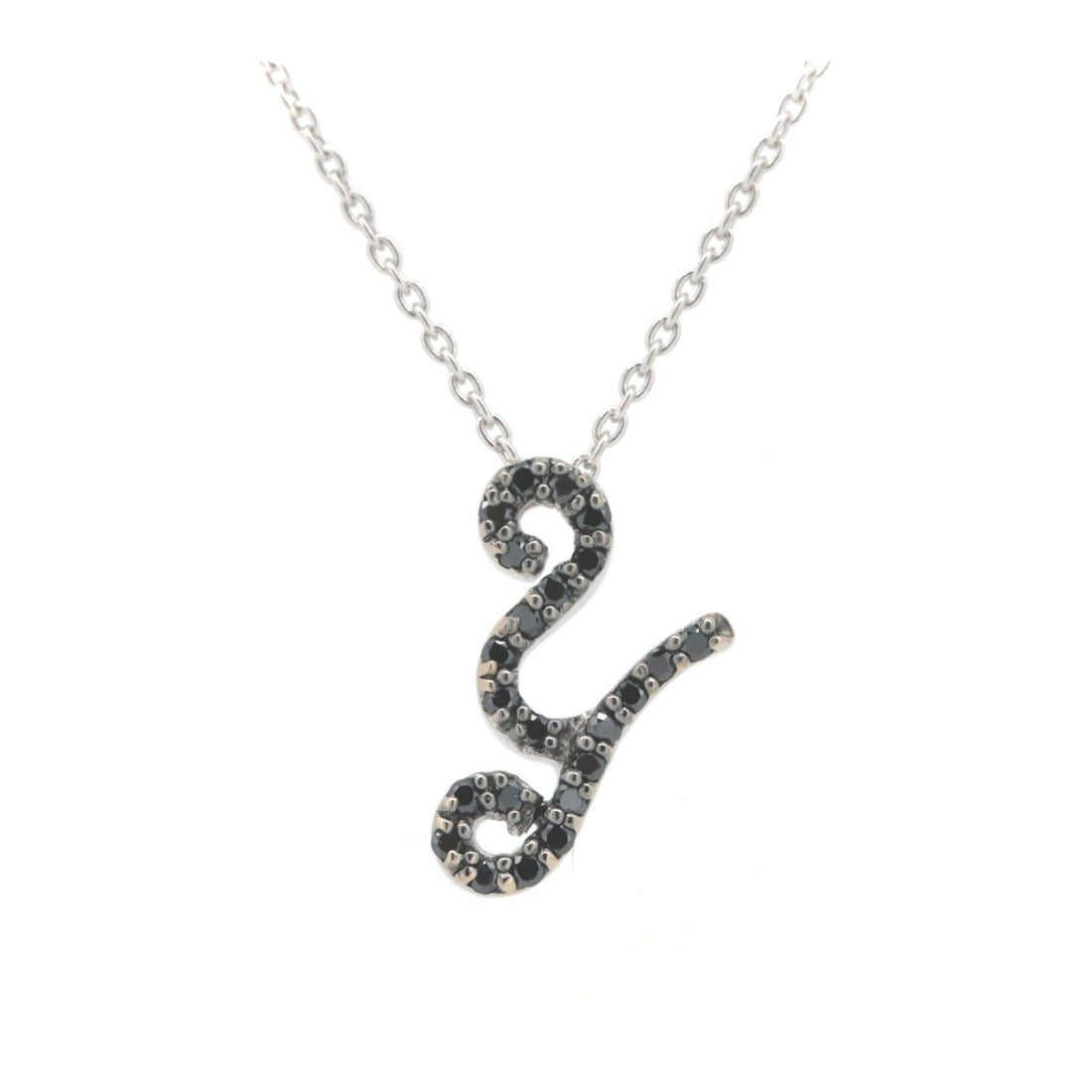 Ponte Vecchio Initial Y Black Diamond Necklace K18WG