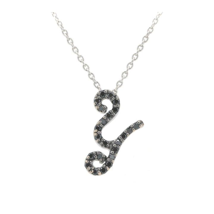 Ponte Vecchio Initial Y Black Diamond Necklace K18WG