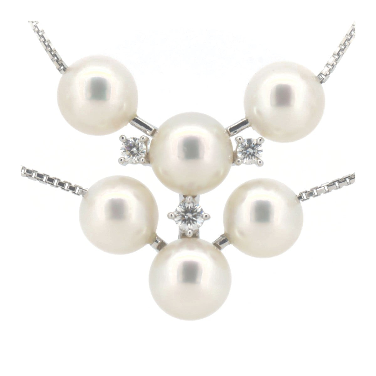 Tasaki K18WG Pearl Diamond Necklace in Great Condition