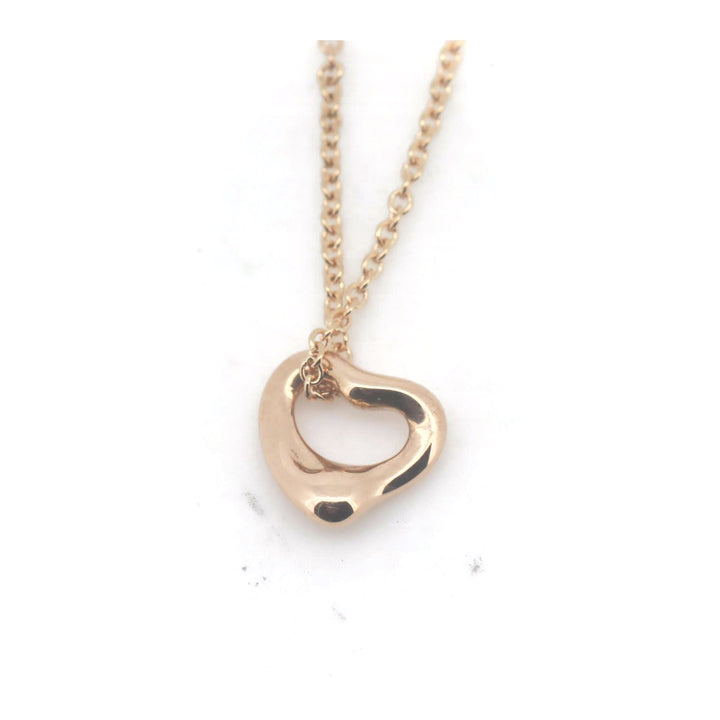 Tiffany & Co Open Heart Necklace K18 Pink Gold