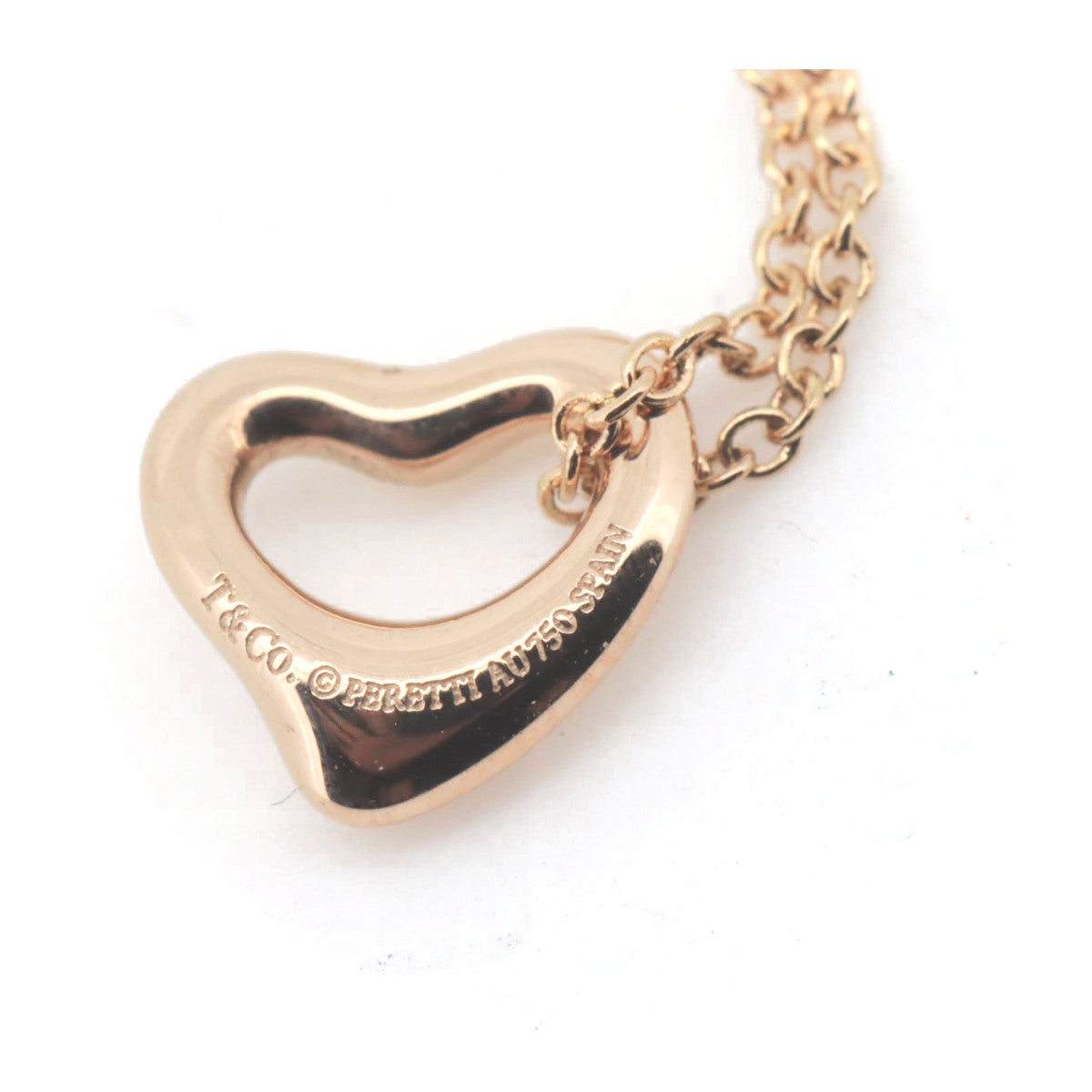 Tiffany & Co Open Heart Necklace K18 Pink Gold