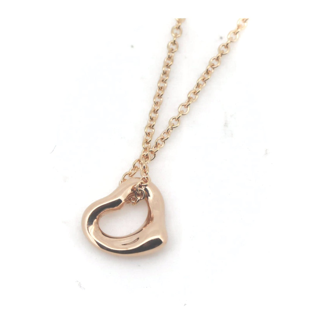 Tiffany Open Heart Necklace K18 Pink Gold