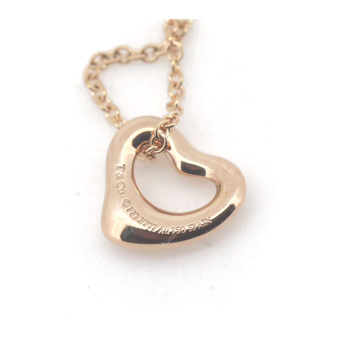 Tiffany Open Heart Necklace K18 Pink Gold