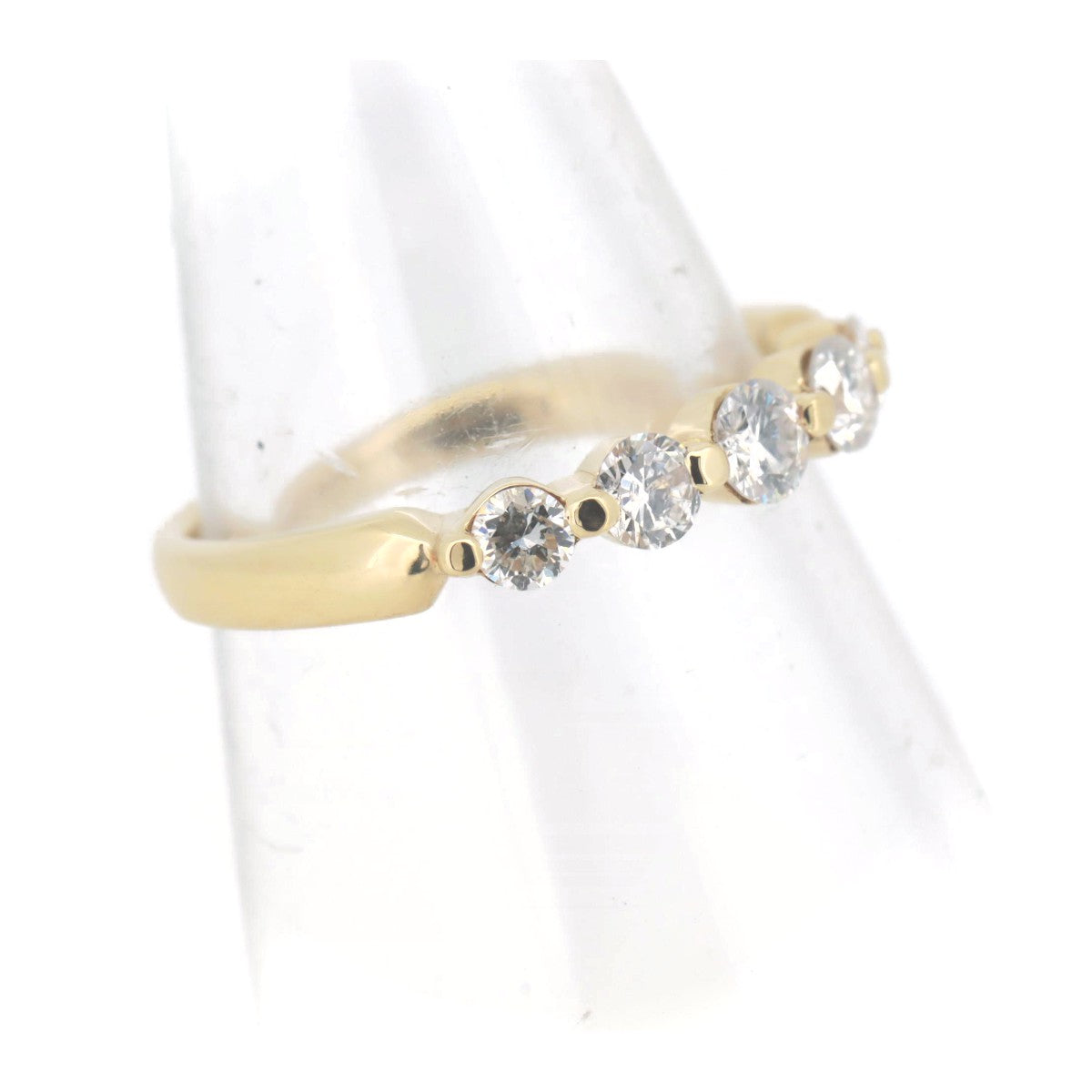 K18YG Yellow Gold Half Eternity Diamond Ring