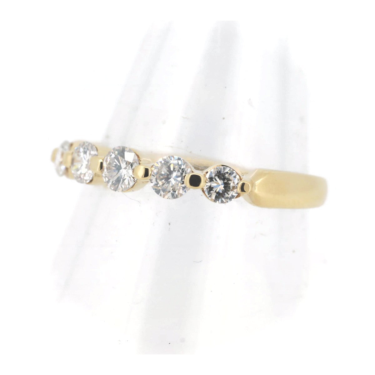 K18YG Yellow Gold Half Eternity Diamond Ring