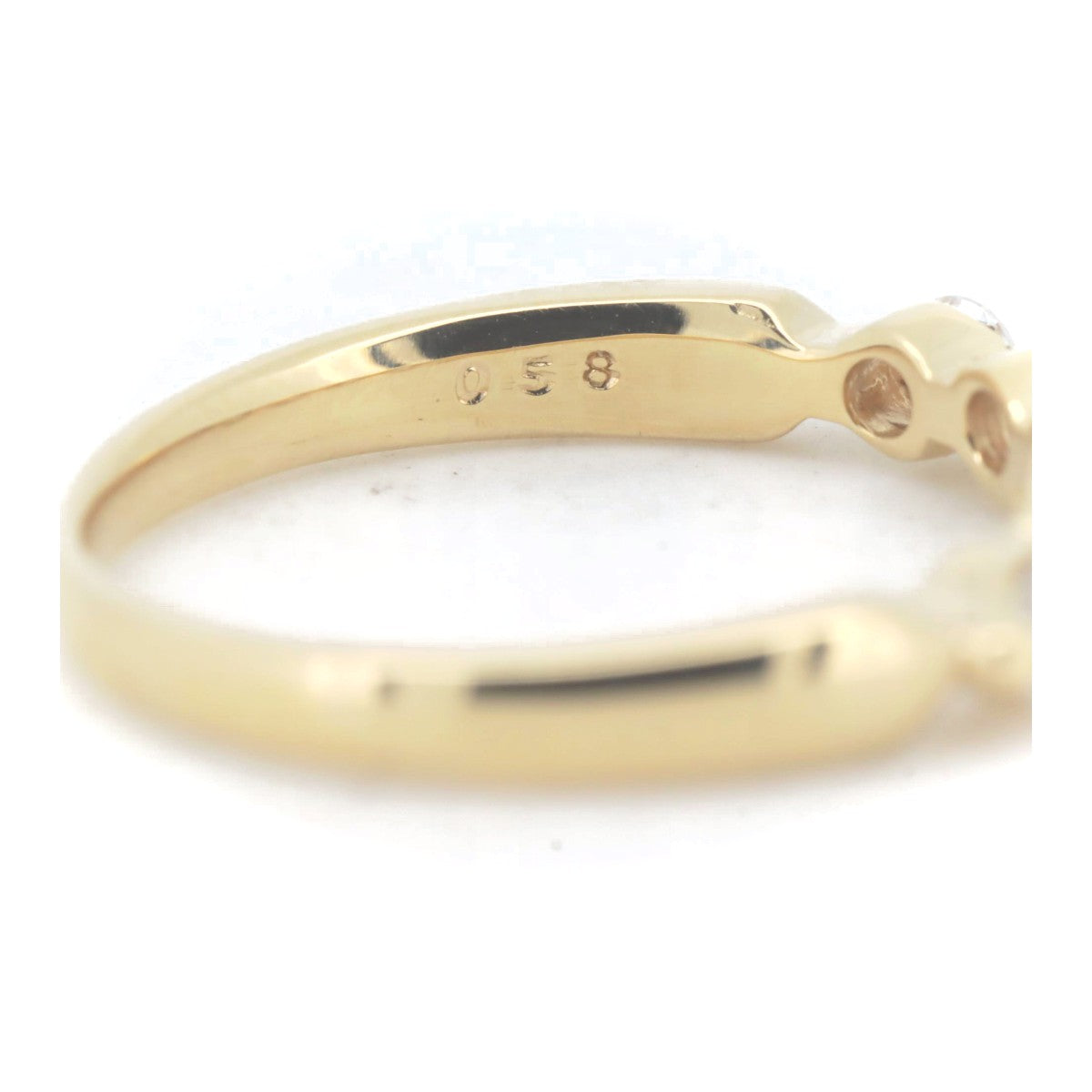 K18YG Yellow Gold Half Eternity Diamond Ring