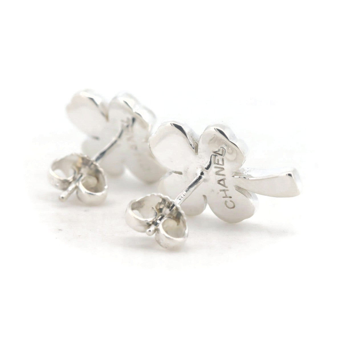 Chanel Clover Earrings SV925 Silver Jewelry