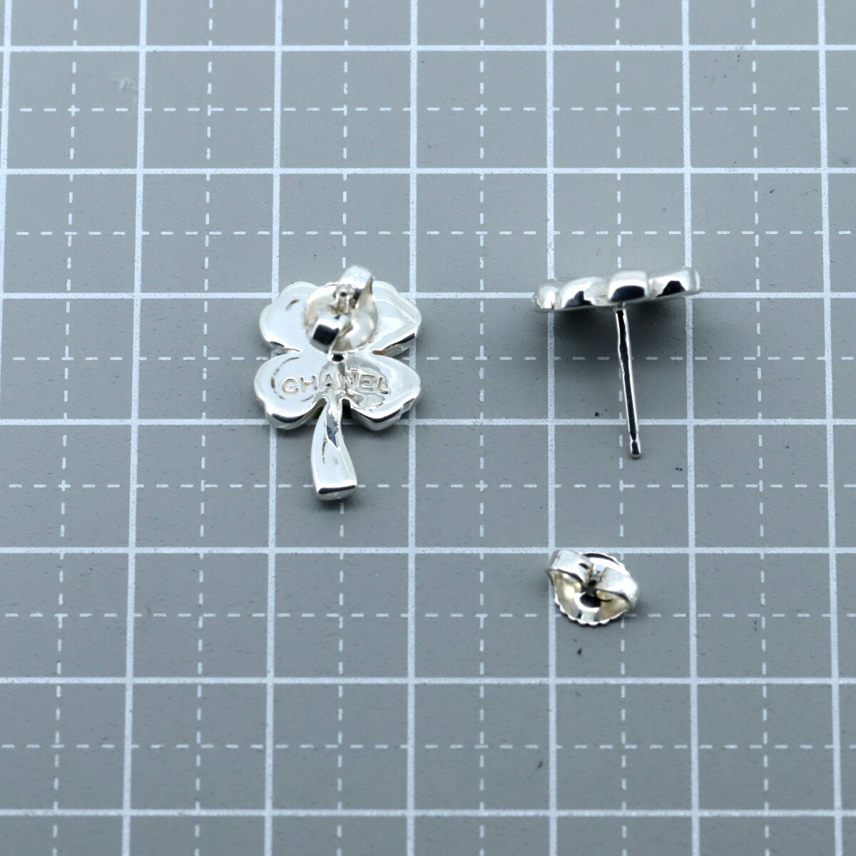 Chanel Clover Earrings SV925 Silver Jewelry