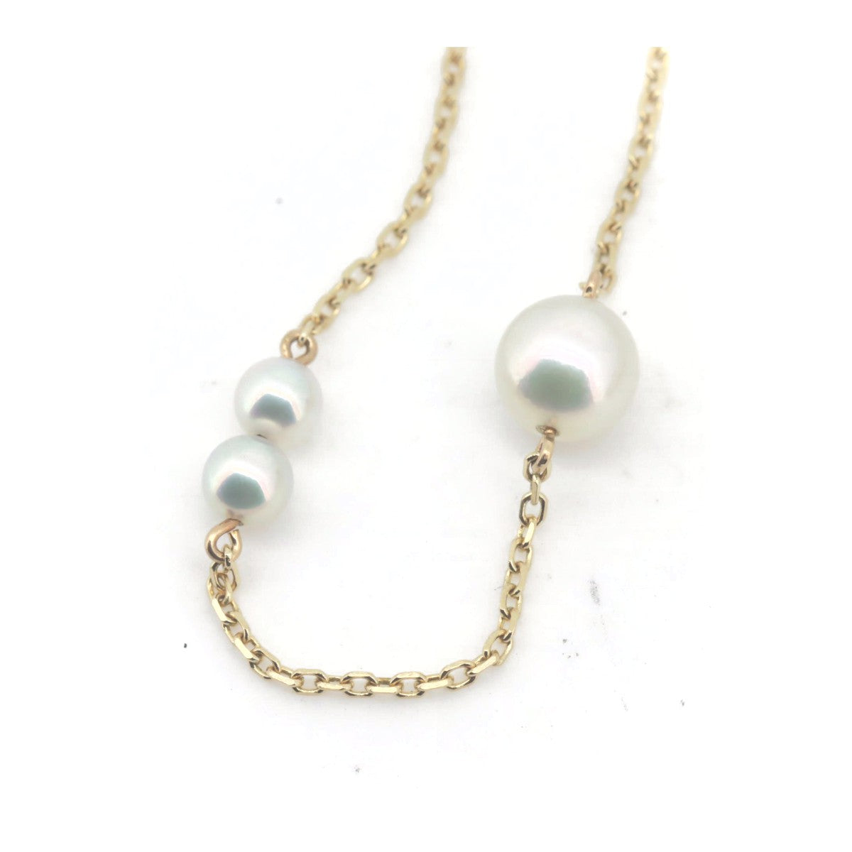 Mikimoto Pearl Station Necklace K18YG Gold