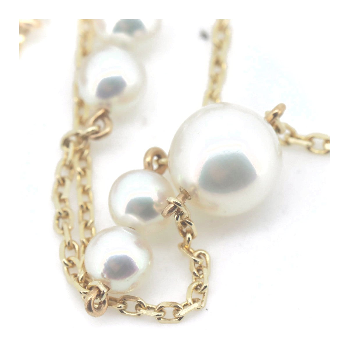 Mikimoto Pearl Station Necklace K18YG Gold