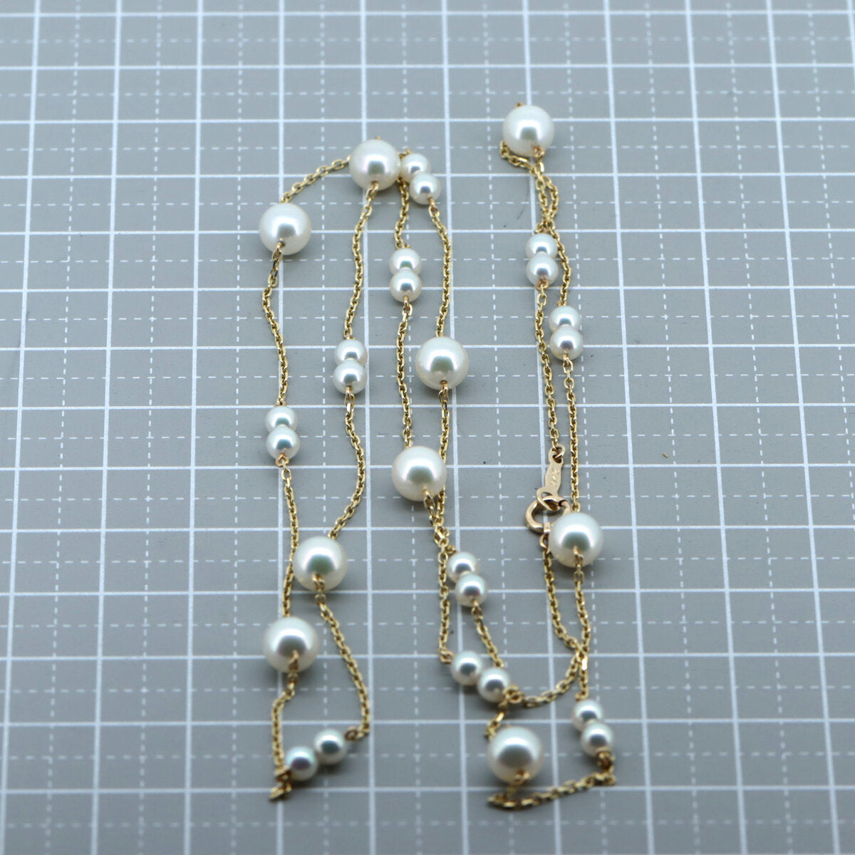 Mikimoto Pearl Station Necklace K18YG Gold