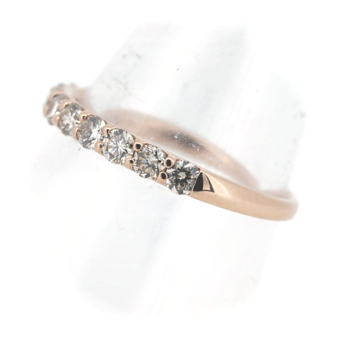 K18PG Pink Gold Diamond Half Eternity Ring