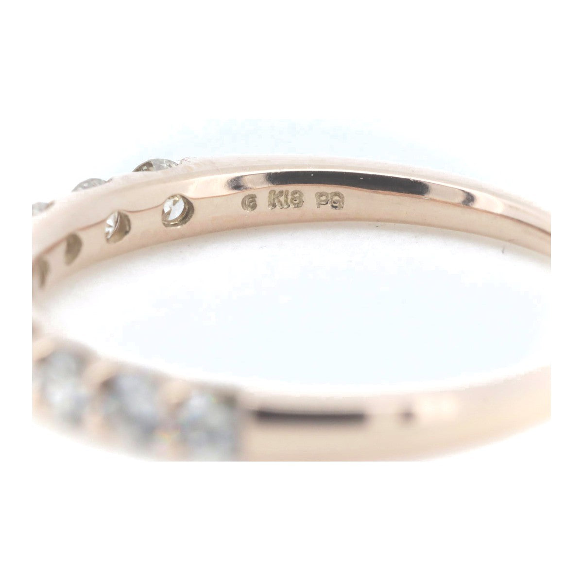 K18PG Pink Gold Diamond Half Eternity Ring