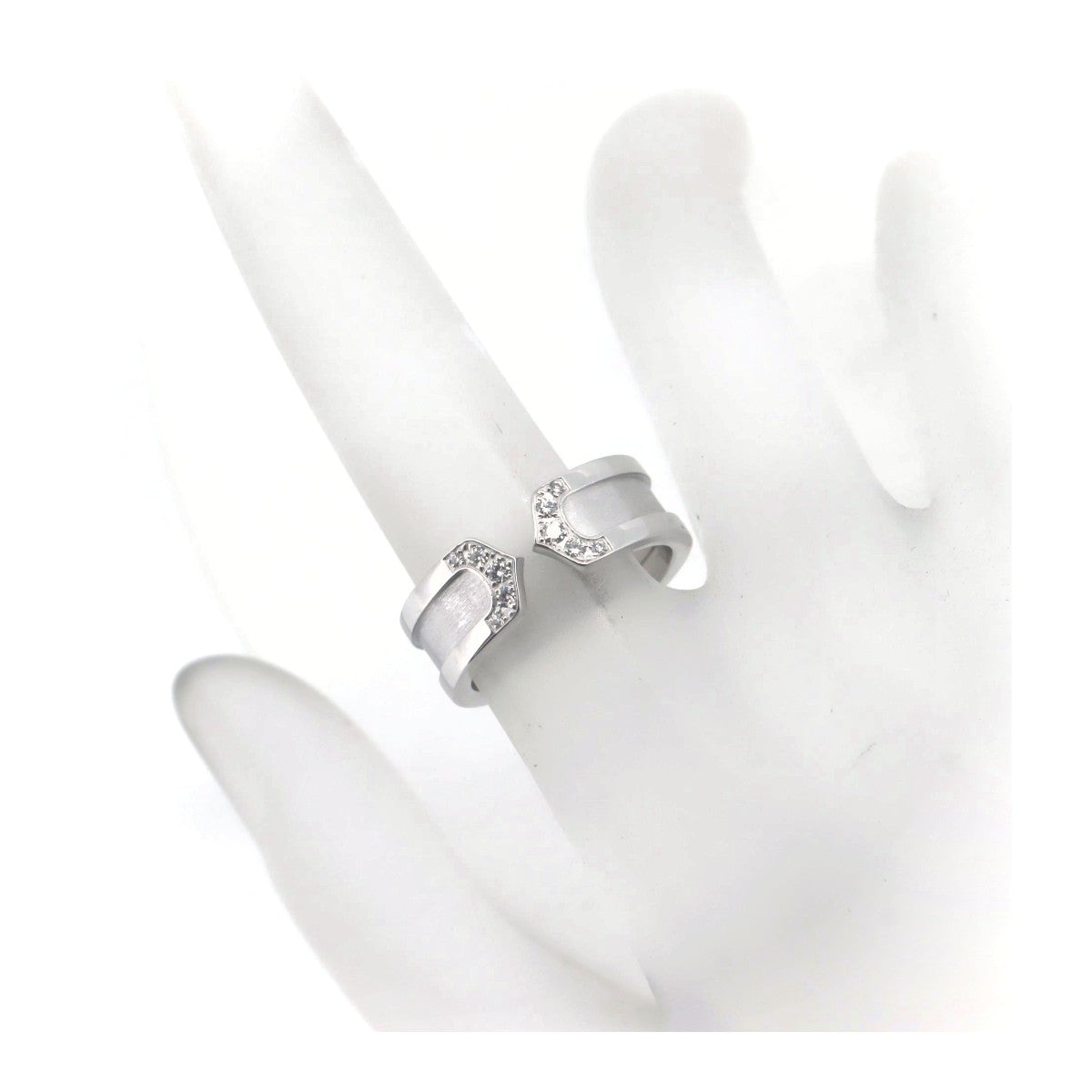 Cartier C2 Diamond Ring K18 White Gold