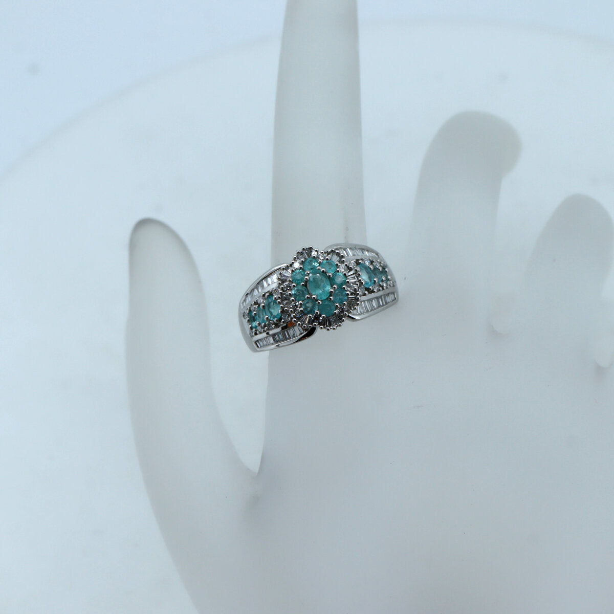 Paraiba Tourmaline Diamond Ring Pt950 Platinum